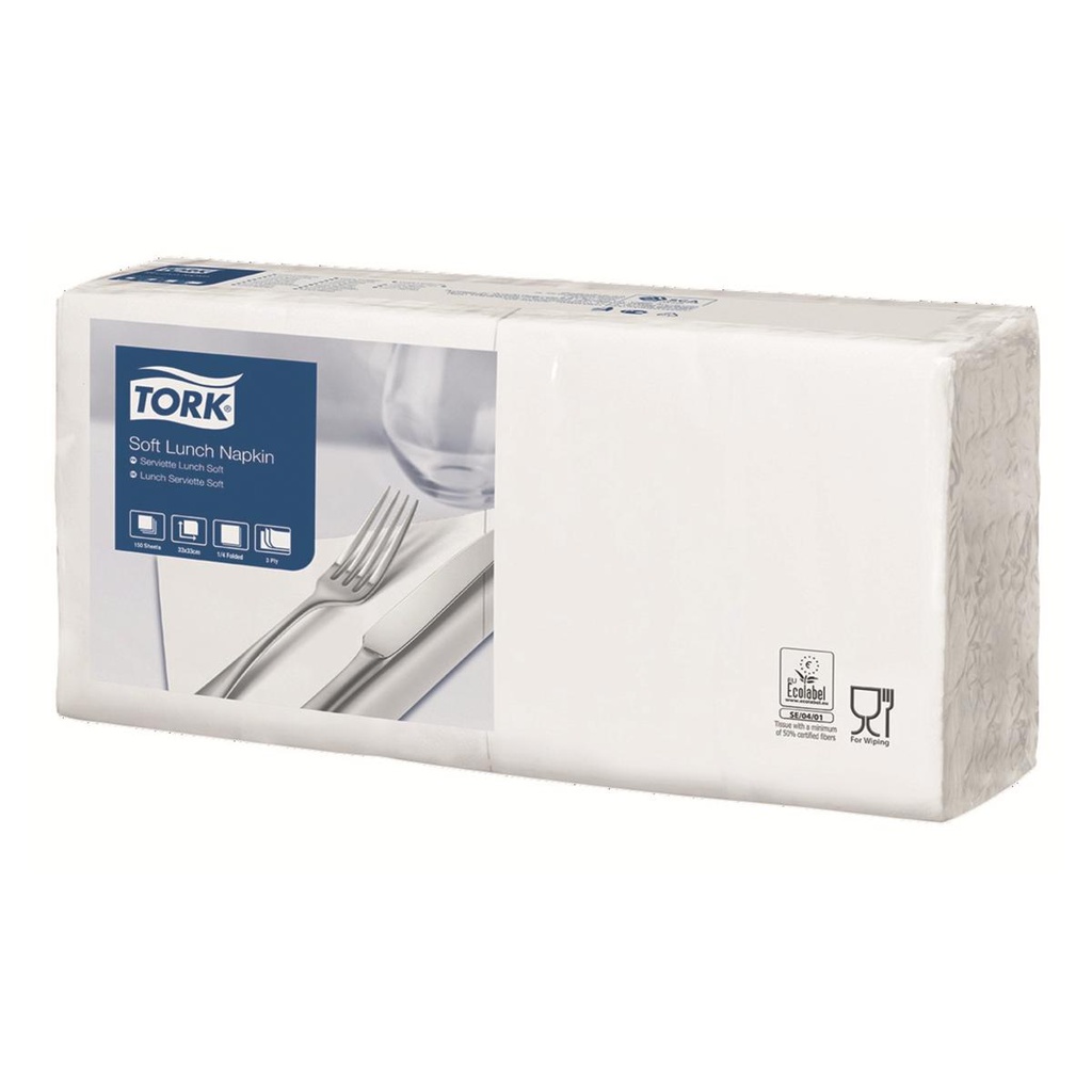 # SERVIETTES BLANCHES ECO 2 PLIS 30X30 (48X100)