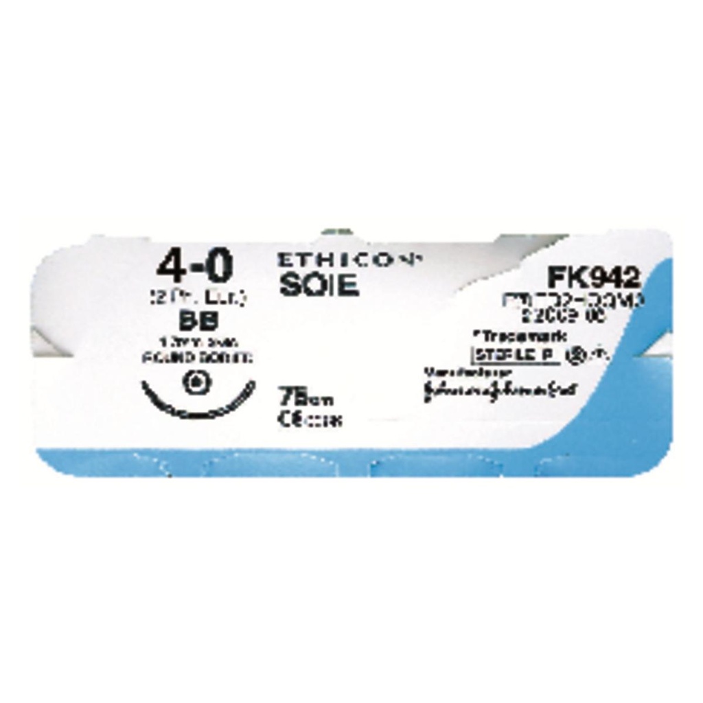 FIL SOIE NOIRE VECTRAL 19MM 75CM 4/0 (36)  ETHICON