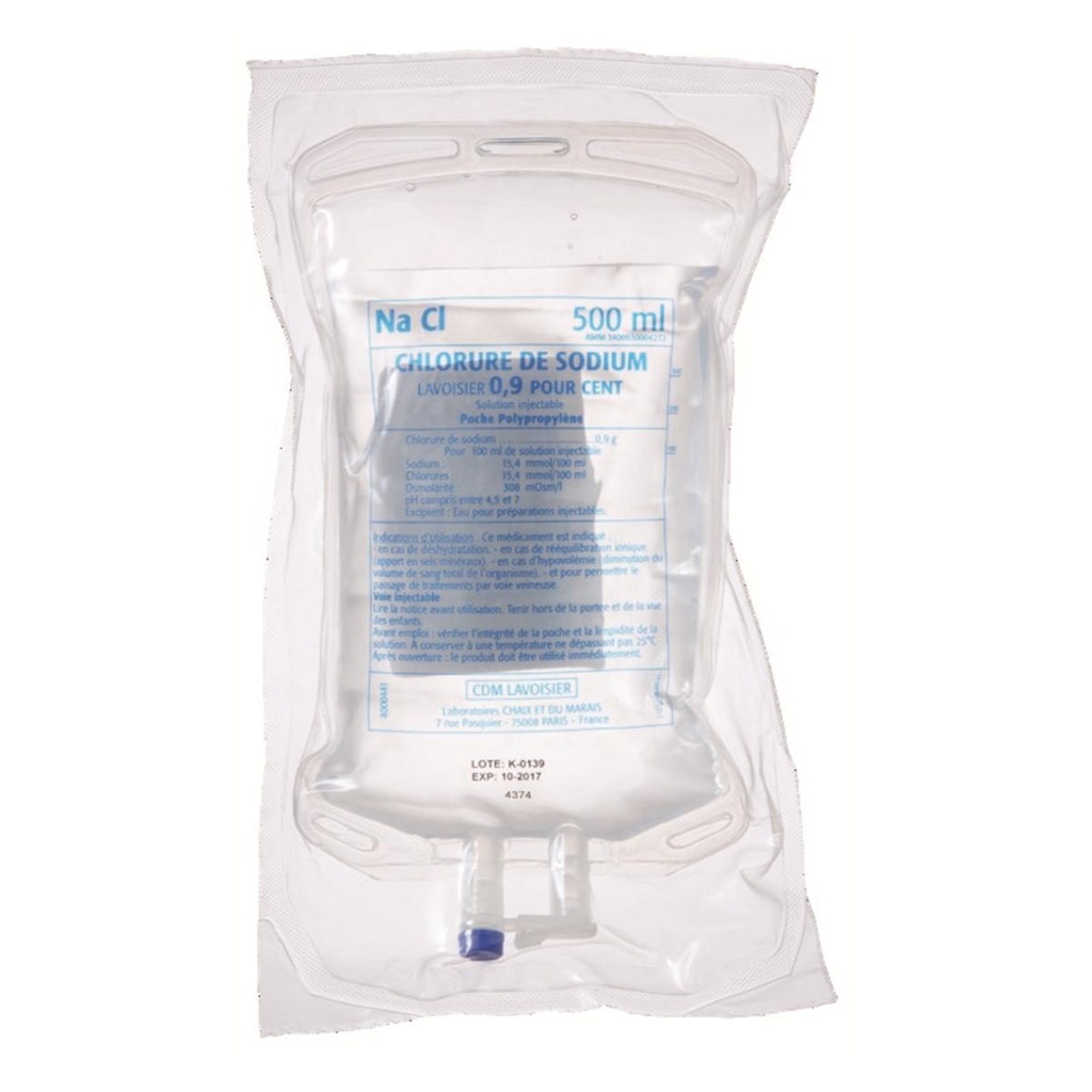 ***SERUM PHYSIOLOGIQUE NACL 0,9% 500ML         CDM
