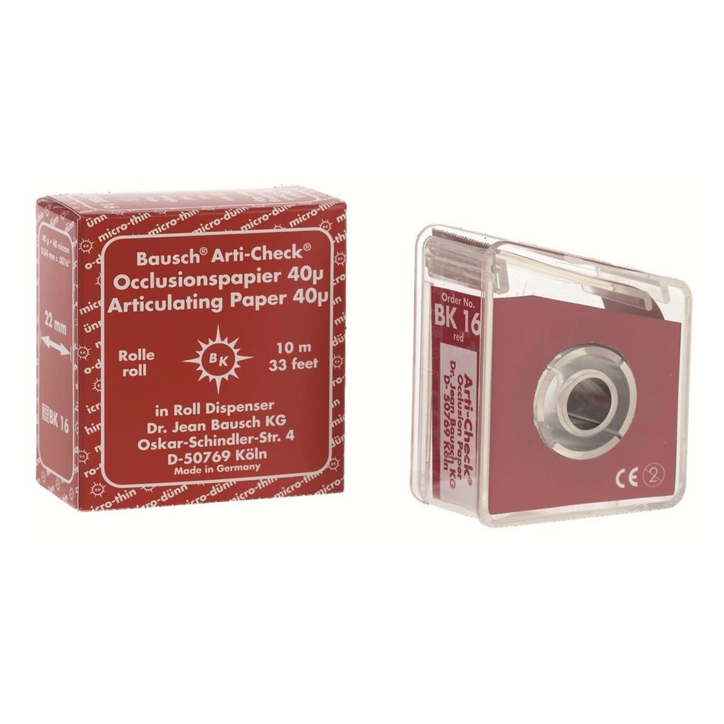 BK16 PAPIER A ARTICULER ROUGE ROULEAU 15M   BAUSCH