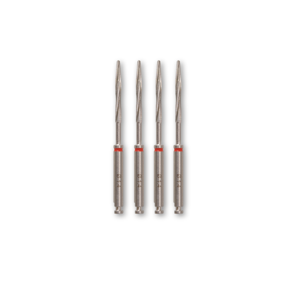 Lot de 4 Alesoirs cylindre conique rouge CYBERTECH