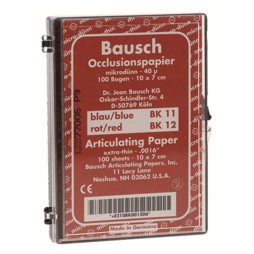 [11-760-88] BK12 PAPIER A ARTICULER ROUGE 100 FEUILLES  BAUSCH