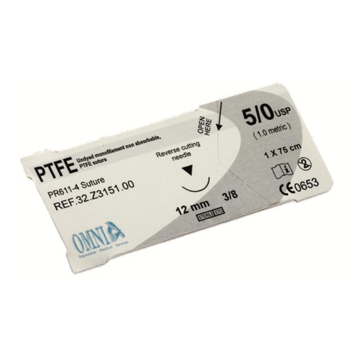 [24-910-98] SUTURES PTFE 3/0 SHARP 19 MM 3/8 CERCLE (12) OMNIA