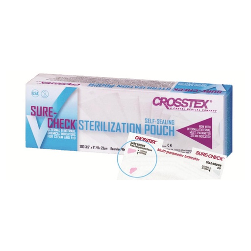 [72-290-98] SACHETS STE SURECHECK 6X10 CM (200)       CROSSTEX